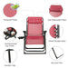 Detailed features of the Oversize Heavy Duty Folding Recliner Lounge Chair with Cup Holder from Dream Yard Oasis™, including thickened fabric and durable construction.