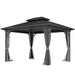 Outsunny 10' x 12' Hardtop Gazebo featuring a sturdy steel frame and elegant curtains, perfect for outdoor gatherings.