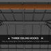 Interior view of the Outsunny 13' x 10' Hardtop Gazebo showing three ceiling hooks, perfect for hanging lights or decorations for your outdoor space.
