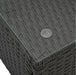 Detail view of the textured wicker and glass top on the coffee table of the 7-Piece Patio Furniture Set, showcasing modern elegance.