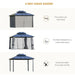 Outsunny 10'X12' Hardtop Gazebo showcases its versatile design with three usage options, including curtains for wind protection, mesh sidewalls for comfort, and an easily removable roof for an open-air feel.