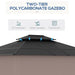 Close-up view of the two-tier polycarbonate roof on the Outsunny 12' x 10' Double Roof Hardtop Gazebo, highlighting UV protection and water-resistant features.