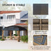 Outsunny 10' x 13' Hardtop Aluminum Gazebo highlighting its sturdy and stable features, including a galvanized steel hardtop roof and powder-coated aluminum frame for durability.