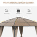 Close-up view of the Outsunny 10' X 10' Hardtop Gazebo's polycarbonate roof showcasing its water-resistant and UV protection features.