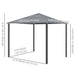Dimensions illustration of Outsunny 10X10 Ft Hard Top Gazebo Canopy, showcasing height and width specifications for the ideal outdoor setup.