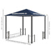 Dimensions and design of the Outsunny 10'X10' Hardtop Gazebo, showcasing its stylish construction and spacious layout.