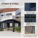 Sturdy and stable Outsunny 10' x 13' Aluminum Hardtop Gazebo featuring a galvanized steel roof, powder-coated aluminum frame, and anchoring accessories.