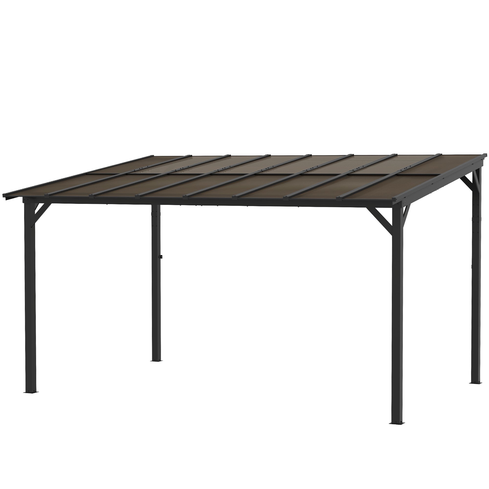 Outsunny 10' x 14' Waterproof Hardtop Gazebo showcasing its modern design with a sturdy frame, ideal for outdoor spaces.