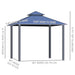 Dimensions of Outsunny 10'X10' Hardtop Aluminum Patio Gazebo with Double Tier Roof. Detailed illustration showing overall size and structure for outdoor use.