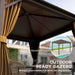 Close-up of the aluminum frame of the Outsunny 10' x 10' Hardtop Aluminum Gazebo, emphasizing durability, rust resistance, and stability for long-term outdoor use.