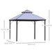 Dimensions of the Outsunny 10' x 10' Metal Hardtop Gazebo Canopy with detailed measurements, ideal for fitting in various outdoor settings.