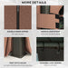 Detailed features of the Outsunny 10' x 12' Double-Tier Hardtop Gazebo including double-sided zippers, hook & loop straps, and reinforced feet for stability and easy access.