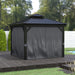 Outsunny 10' x 12' Hardtop Gazebo with Double-Tier Canopy showcased outdoors, featuring a strong steel frame and netting, perfect for outdoor events.