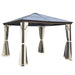 Outsunny 10X10 Ft Hard Top Gazebo Canopy featuring a durable aluminum frame and protective sidewalls, perfect for outdoor gatherings.