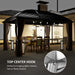 Outsunny 10' x 13' Hardtop Aluminum Gazebo with top center hook shown, ideal for hanging outdoor lights or heaters, enhancing your outdoor space.