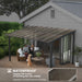 Couple enjoying time under the Outsunny 10' x 14' Waterproof Hardtop Gazebo while it rains, emphasizing its waterproof features.