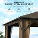Close-up of the hardtop roof of the Outsunny 10' x 12' Hardtop Gazebo, made of galvanized metal, emphasizing its long-lasting use and UV protection features.