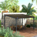 Outsunny 10' x 14' Waterproof Hardtop Gazebo with UPF 50+ Sun Protection & Wind Resistance showcased in a tropical garden setting with wooden furniture, ideal for outdoor gatherings.