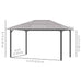Dimensions illustration of Outsunny 13' x 10' Aluminum Hardtop Gazebo, including height and width specifications for optimal outdoor planning.
