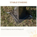 Outsunny 10' X 10' Hardtop Gazebo demonstrating stable standing with ground stakes securely anchoring the gazebo to the ground.