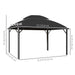 Outsunny 13' x 10' Double Roof Gazebo dimensions illustration, showcasing the structure's height and width for outdoor gatherings.