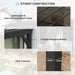 Detailed view of the Outsunny 10' x 10' Waterproof Hardtop Gazebo highlighting its sturdy construction, featuring lightweight anti-rust aluminum tubes, triangle diagonal braces, and thick columns for added durability.