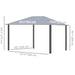 Dimensions diagram of the Outsunny 13' x 10' Hardtop Gazebo with Netting & Curtains, showing measurements for optimal patio, garden, or deck setup.