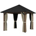 Outsunny 10' x 10' Waterproof Hardtop Metal Gazebo featuring a sleek design with curtains and privacy netting, perfect for outdoor gatherings and relaxing retreats.