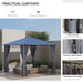 The practical curtains of the Outsunny 10'x10' Hardtop Gazebo, showcasing windproof and privacy protection with easy access zippers.