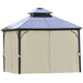 Outsunny 10' x 10' Metal Hardtop Gazebo Canopy featuring a durable polycarbonate roof and elegant curtains, perfect for outdoor spaces.