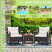 3-Piece Outdoor Patio Rattan Furniture Set with Removable Cushions by Dream Yard Oasis, featuring wide application options for poolside, garden, and balcony with lush greenery in the background.