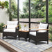 3-Piece Outdoor Patio Rattan Furniture Set with Removable Cushions - Stylish & Comfortable showcased in a bright indoor sunroom with greenery.