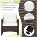 Comfortable and stylish side view of the 3-Piece Outdoor Patio Rattan Furniture Set with Removable Cushions by Dream Yard Oasis, emphasizing the zippers on the cushions and adjustable feet.