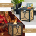 28" Square Fire Pit Table with 50000 BTU showcased as a stylish outdoor coffee table option for gatherings.
