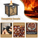 Detailed view of the 28" Square Fire Pit Table from Dream Yard Oasis™, showcasing the external control igniter, elegant glass stones, and durable stainless steel burner, perfect for enhancing outdoor gatherings.