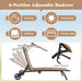 Versatile uses of the Heavy-Duty Adjustable Chaise Lounge Chair with Canopy & Cup Holder in Brown, showcasing its adjustable backrest for relaxation.