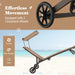 Heavy-Duty Adjustable Chaise Lounge Chair with Canopy & Cup Holder - Brown - Easy Move Wheels showcasing convenient wheels for effortless movement on beach or patio.