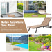 Heavy-Duty Adjustable Chaise Lounge Chair with Canopy & Cup Holder - Brown - Easy Move Wheels highlighted in various relaxing settings like balcony, backyard, poolside, and garden.