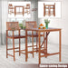 3-Piece Acacia Wood Patio Bar Set with Sunflower Backrest showcasing a space-saving design, includes a bar table and stools, ideal for patios or indoor spaces by Dream Yard Oasis.