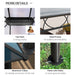 Detailed features of Outsunny 10' x 10' Hardtop Gazebo, including a steel frame for stability, aluminum tubes, and a top hook for hanging lights.