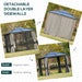 Detachable double layer sidewalls of the Outsunny 10' X 10' Heavy Duty Aluminum Hardtop Gazebo, showcasing the polyester fabric and texteline netting for added versatility.