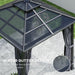 Outsunny 10' x 10' Hardtop Gazebo showcasing its innovative water gutter design, ensuring rainwater flows away from the structure, perfect for outdoor gatherings.