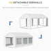 Versatile setup options of the Outsunny 20' x 10' Outdoor Party Tent Canopy with six detachable sidewalls to suit different outdoor needs.