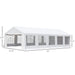 Dimensions of the Outsunny 32'x16' Heavy Duty Steel Outdoor Wedding Canopy Tent by Dream Yard Oasis™, highlighting height and width for event planning.