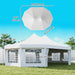 High Peak Decagonal Party Tent by Dream Yard Oasis™ measuring 29.2x21.3Ft, showcasing detailed dimensions and unique decagonal shape for stylish event setup.