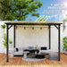 Enjoy the Outsunny 10' x 10' Waterproof Hardtop Gazebo featuring UPF 50+ protection, perfect for lounging in style under beautiful natural light.
