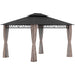 Outsunny 12' x 10' Double Roof Hardtop Gazebo featuring a sturdy steel frame and elegant netting for outdoor gatherings.