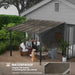 Experience the waterproof features of the Outsunny 10' x 10' Waterproof Hardtop Gazebo, designed for cozy moments even during rain.