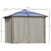 Dimensions of the Outsunny 10' X 10' Heavy Duty Aluminum Hardtop Gazebo, illustrating the spacious layout and height for comfortable gatherings.