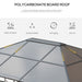 Outsunny 10' x 10' Hardtop Gazebo featuring a durable polycarbonate board roof designed for effective water drainage, showcasing its water-resistant and UV-protective qualities.